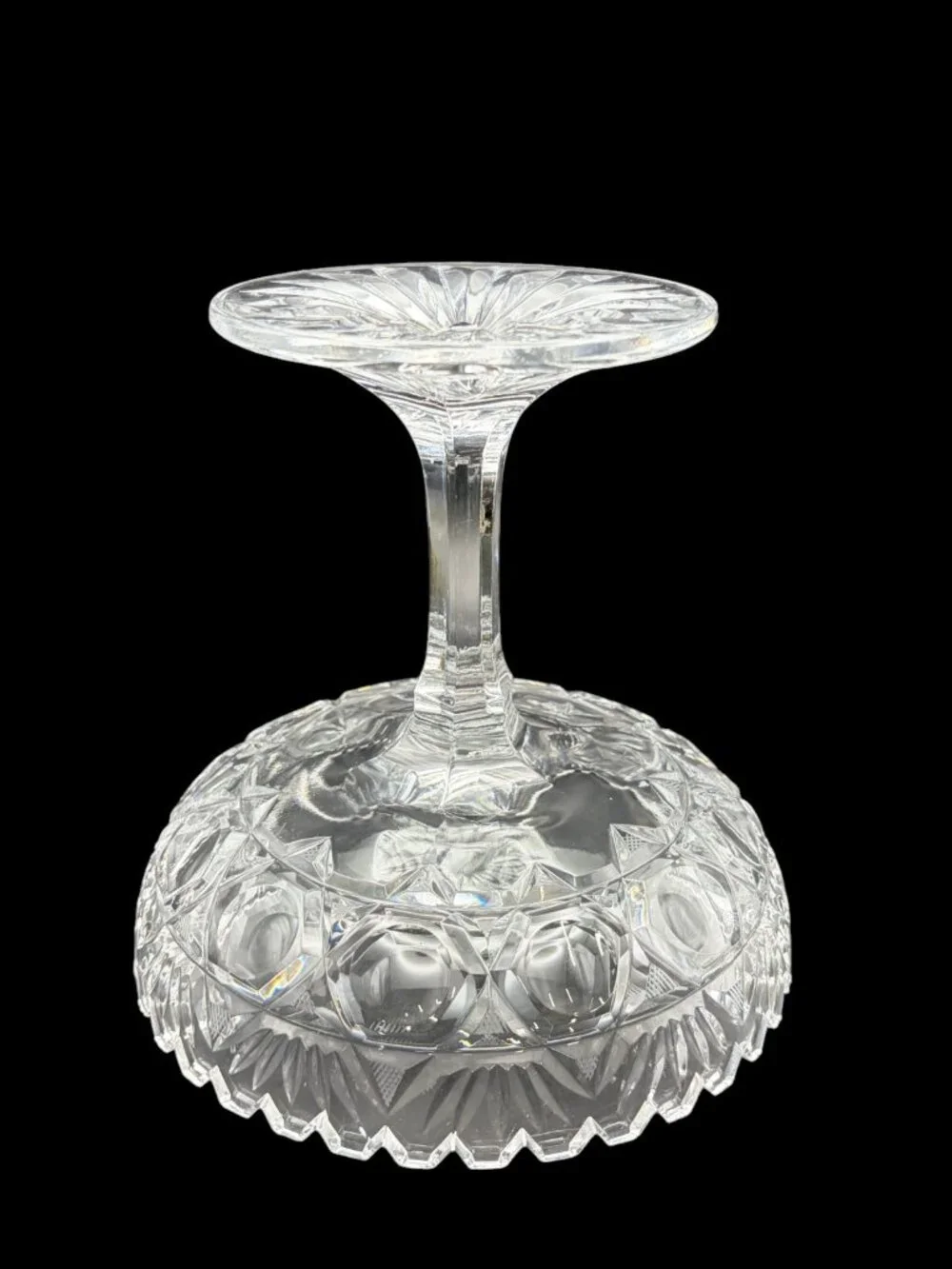 VTG American Brilliant Cut Crystal Compote Pedestal Candy Dish – Pinwheel